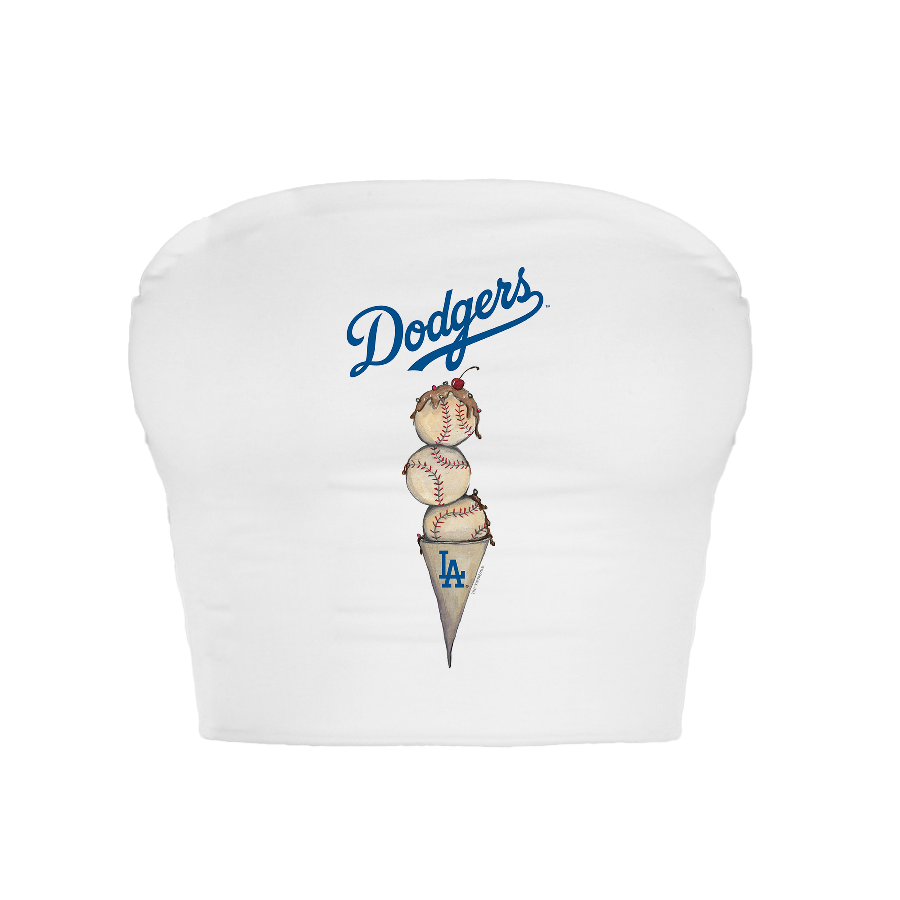 Los Angeles Dodgers Triple Scoop Crop Tube Top