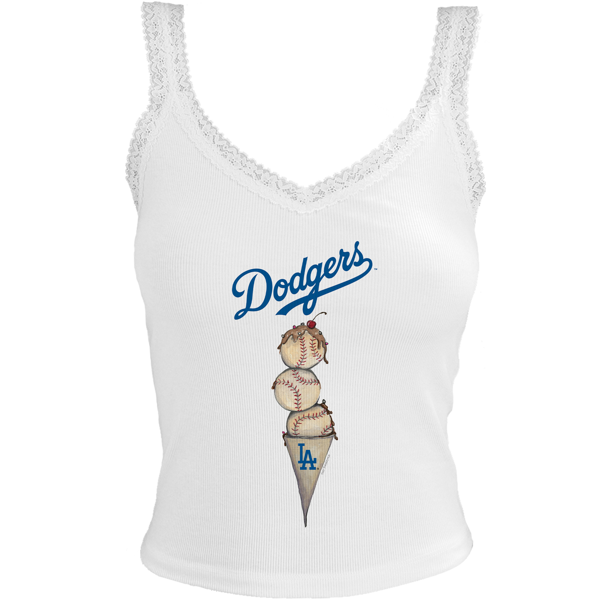 Los Angeles Dodgers Triple Scoop Lace Tank
