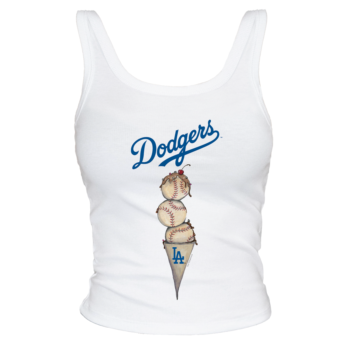 Los Angeles Dodgers Triple Scoop Ribbed Tank - Tiny Turnip