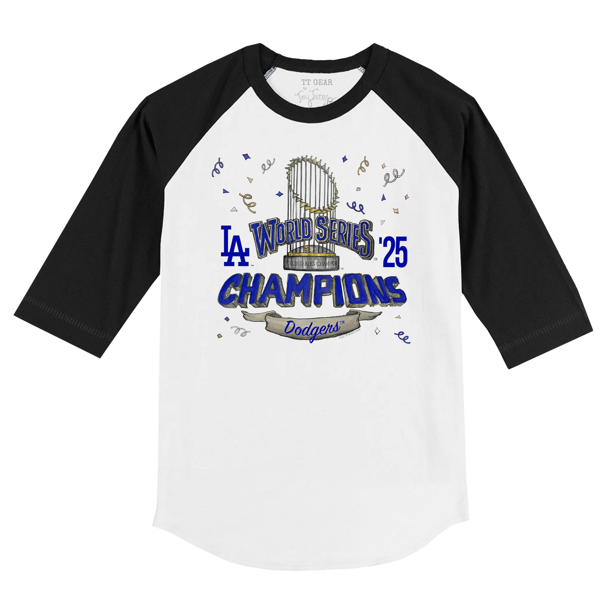 Los Angeles Dodgers Chelsea Freeman 2025 World Series Champs Parade Black 3/4 Sleeve Raglan