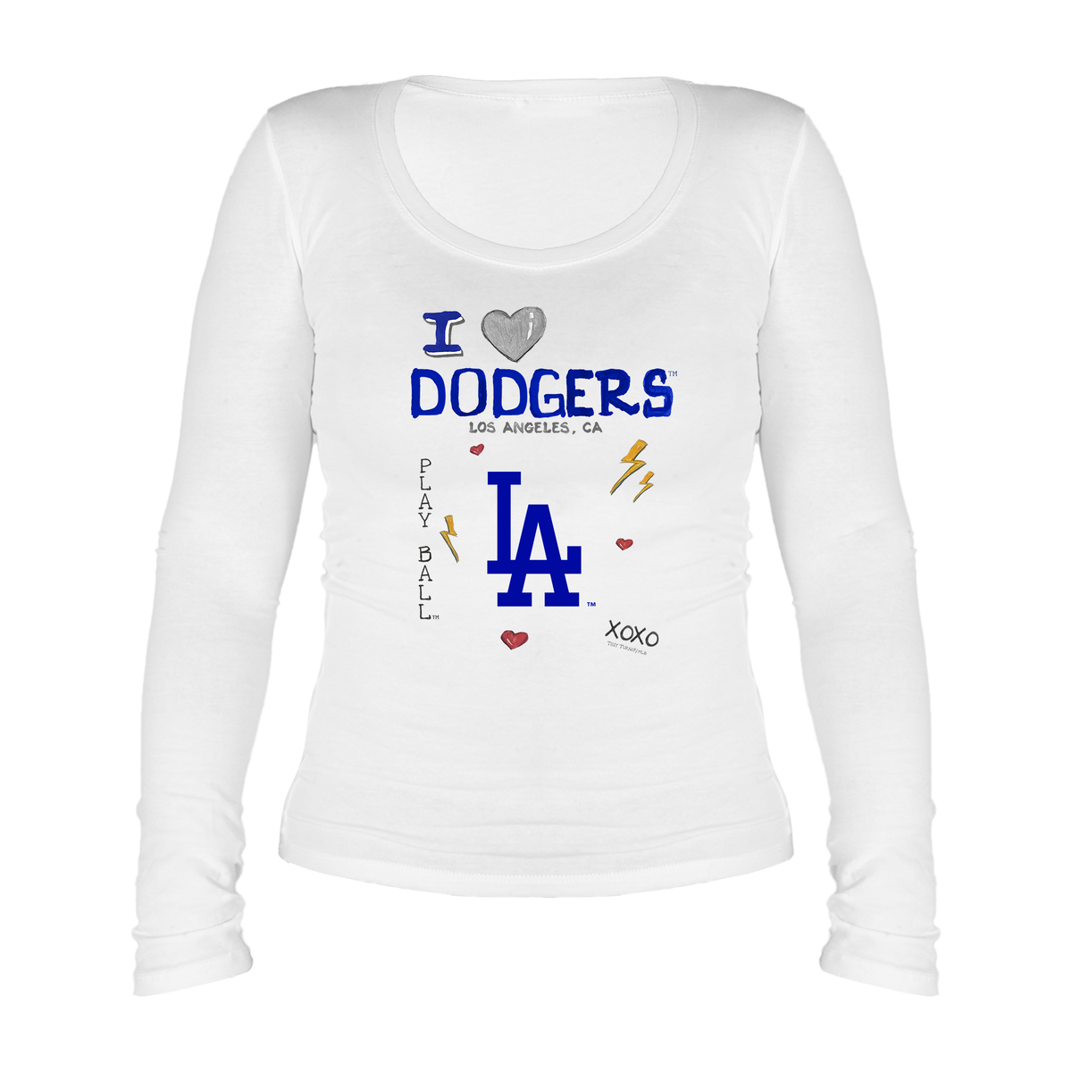 Los Angeles Dodgers I Heart Dodgers Women's Legend Long Sleeve - Tiny Turnip