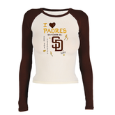 I Heart Padres Roxy Raglan Long Sleeve