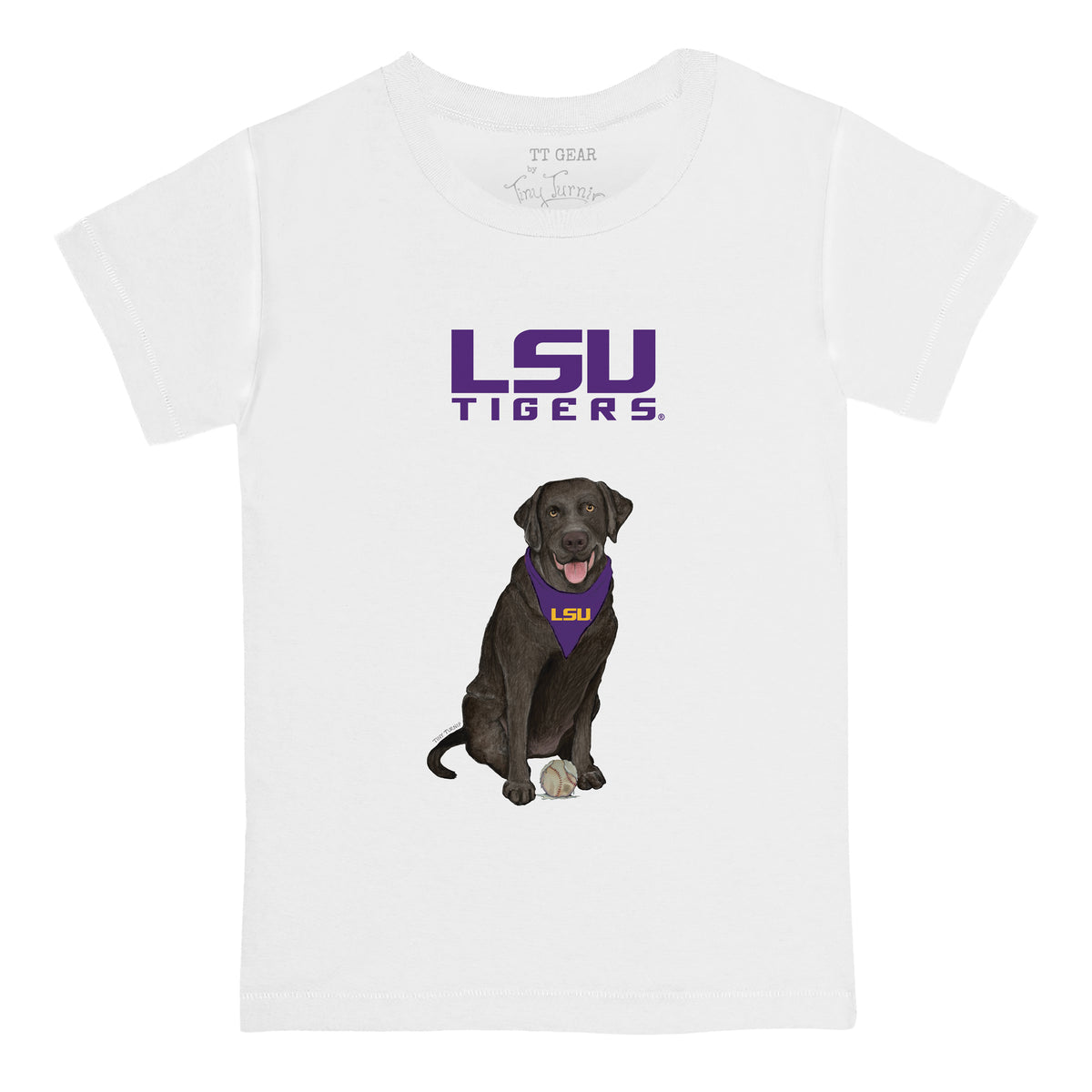 LSU Tigers Black Labrador Retriever Tee Shirt