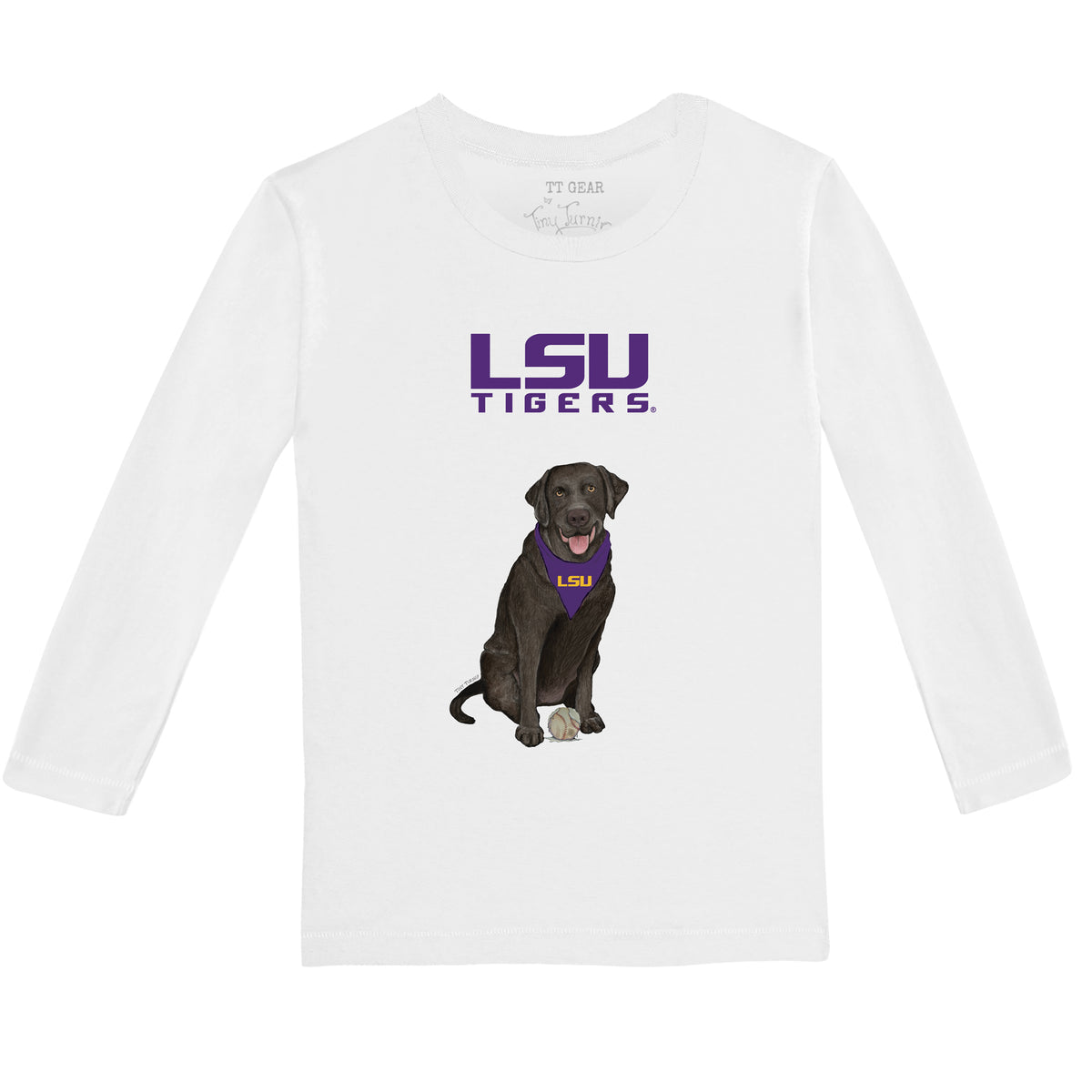 LSU Tigers Black Labrador Retriever Long-Sleeve Tee Shirt