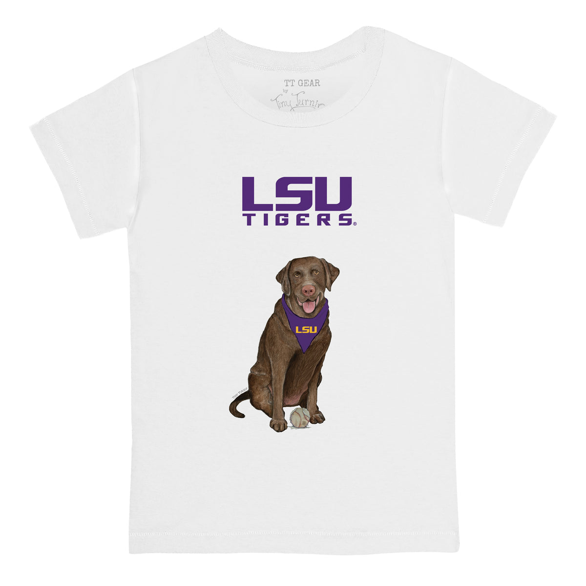 LSU Tigers Chocolate Labrador Retriever Tee Shirt
