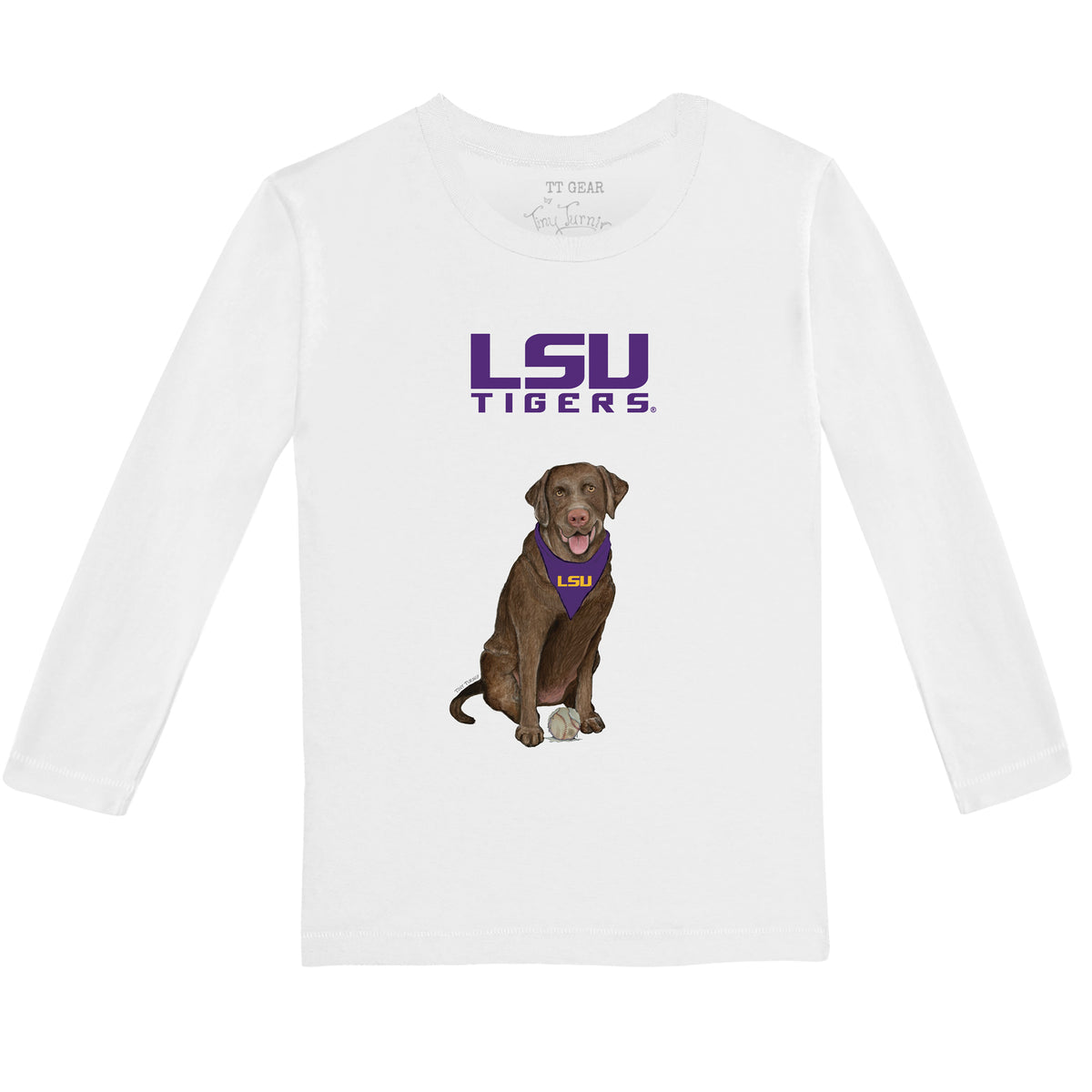 LSU Tigers Chocolate Labrador Retriever Long-Sleeve Tee Shirt