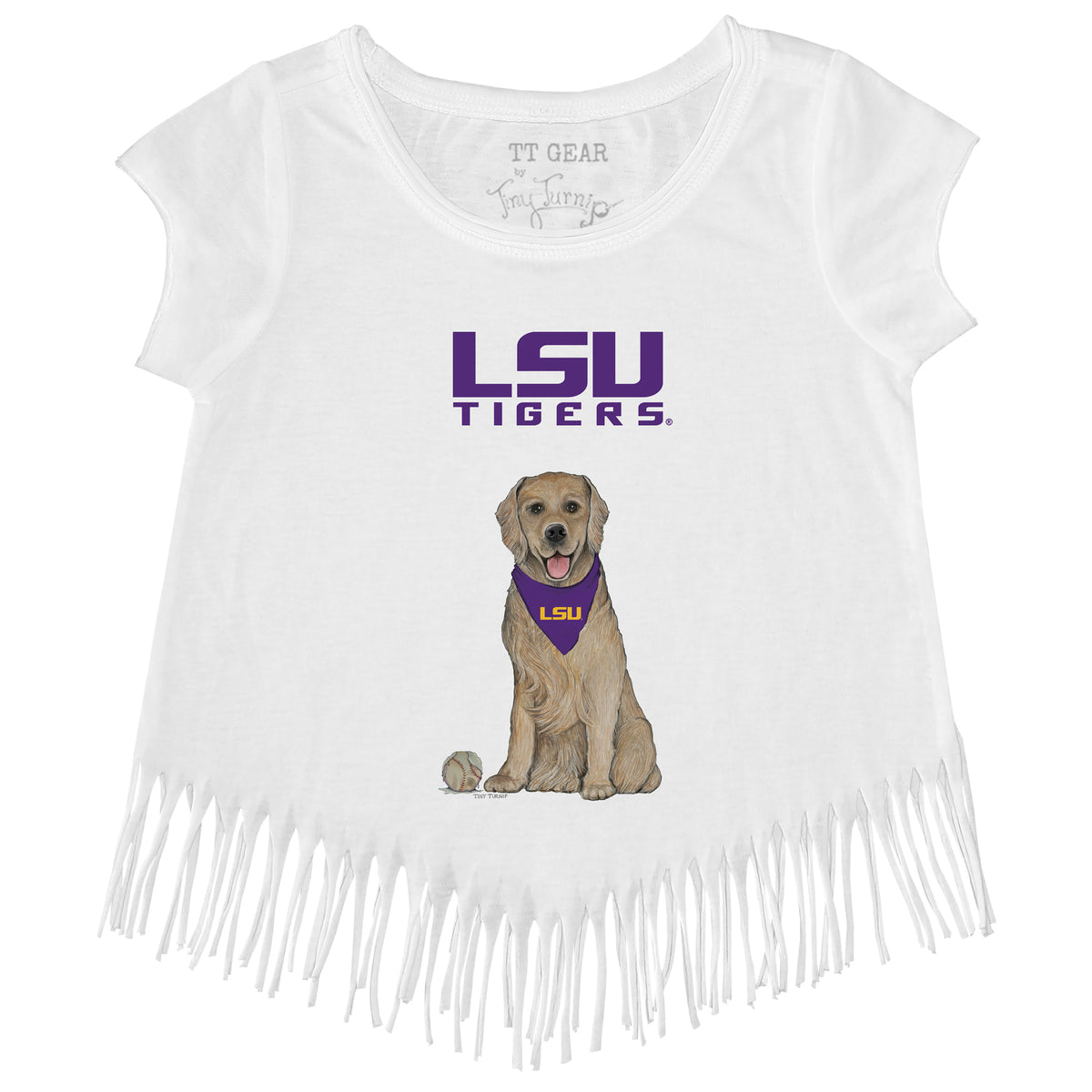 LSU Tigers Golden Retriever Fringe Tee