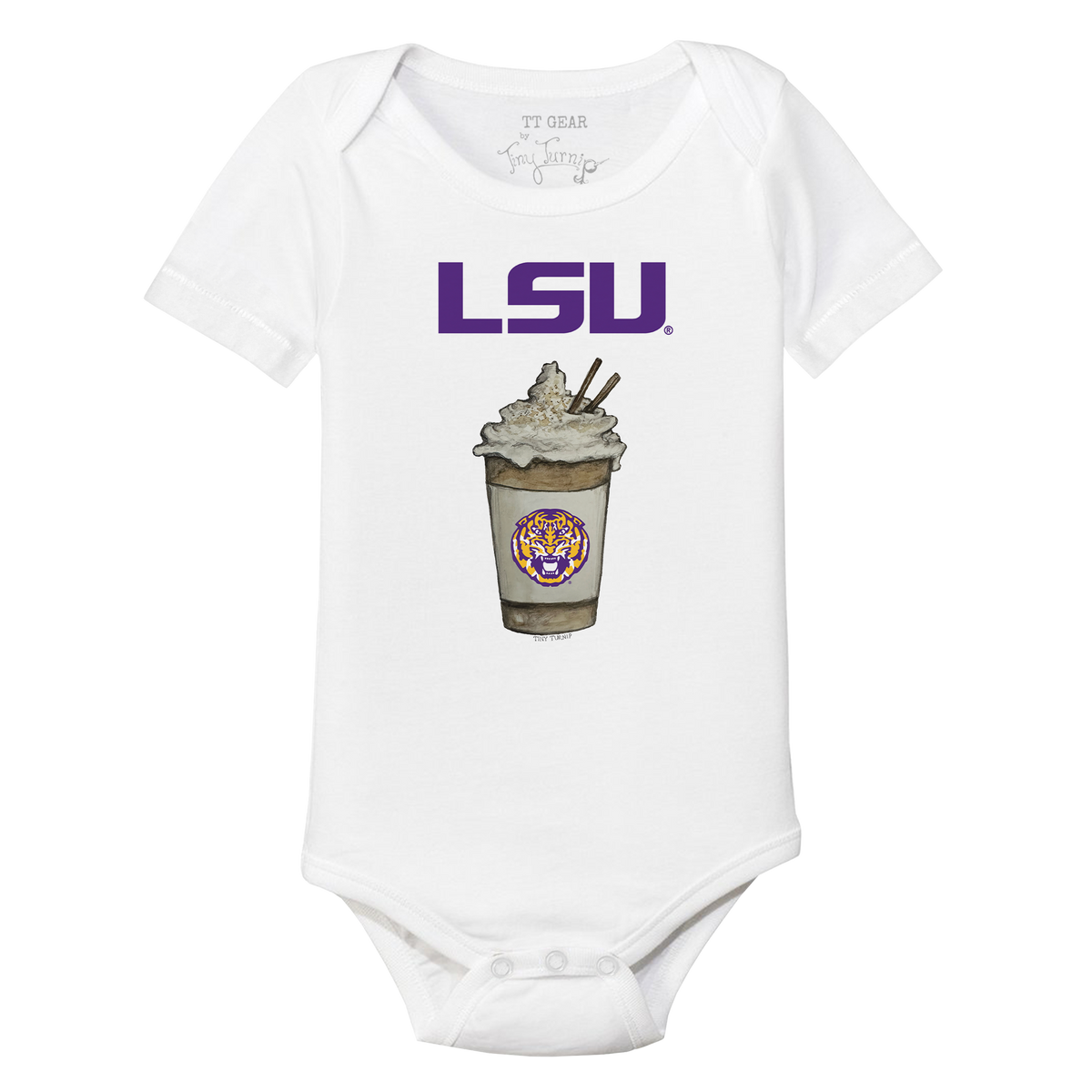 LSU Tigers Latte Short Sleeve Snapper