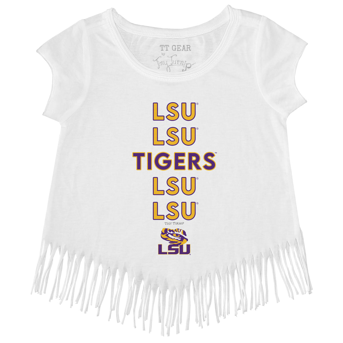 LSU Tigers Stacked Fringe Tee