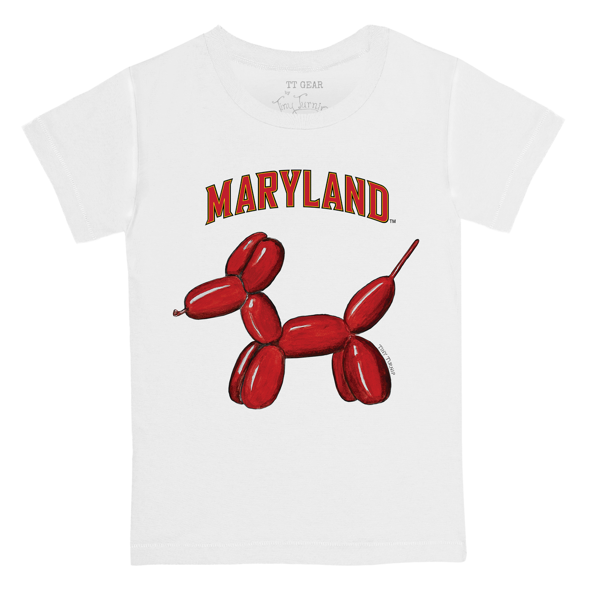 Maryland Terrapins Balloon Dog Kid's Tee Shirt