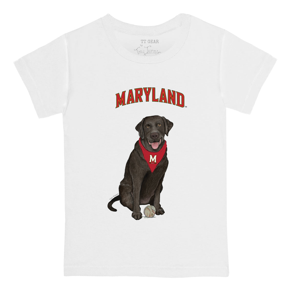 Maryland Terrapins Black Labrador Retriever Kid's Tee Shirt