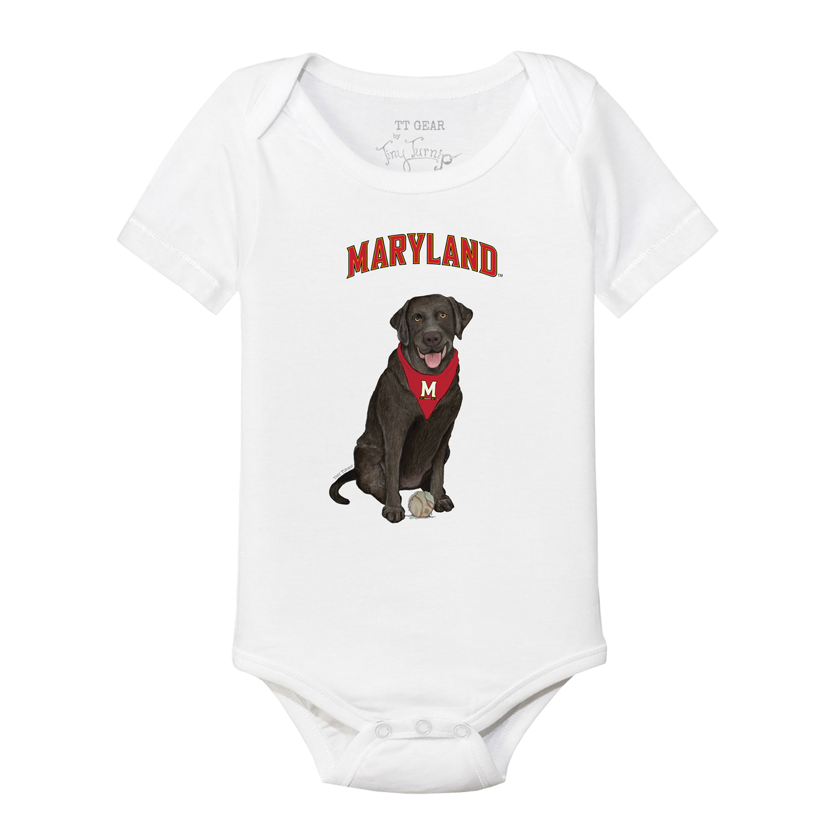 Maryland Terrapins Black Labrador Retriever Short Sleeve Snapper