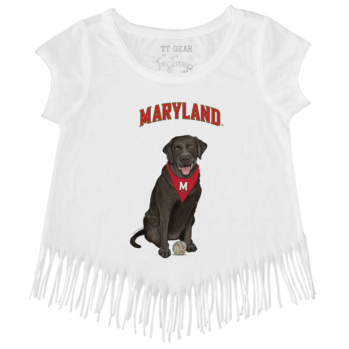 Maryland Terrapins Black Labrador Retriever Boot Fringe Tee
