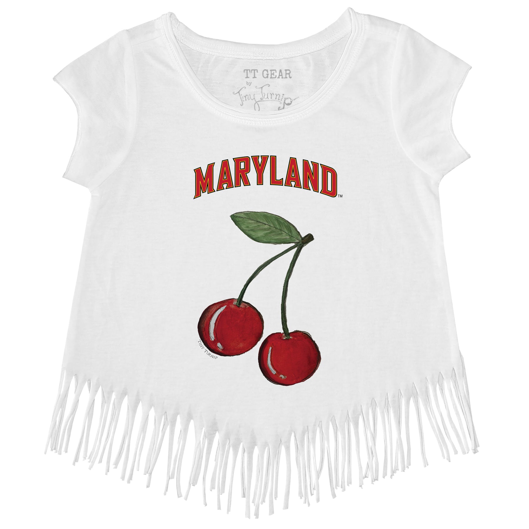 Maryland Terrapins Cherries Boot Fringe Tee