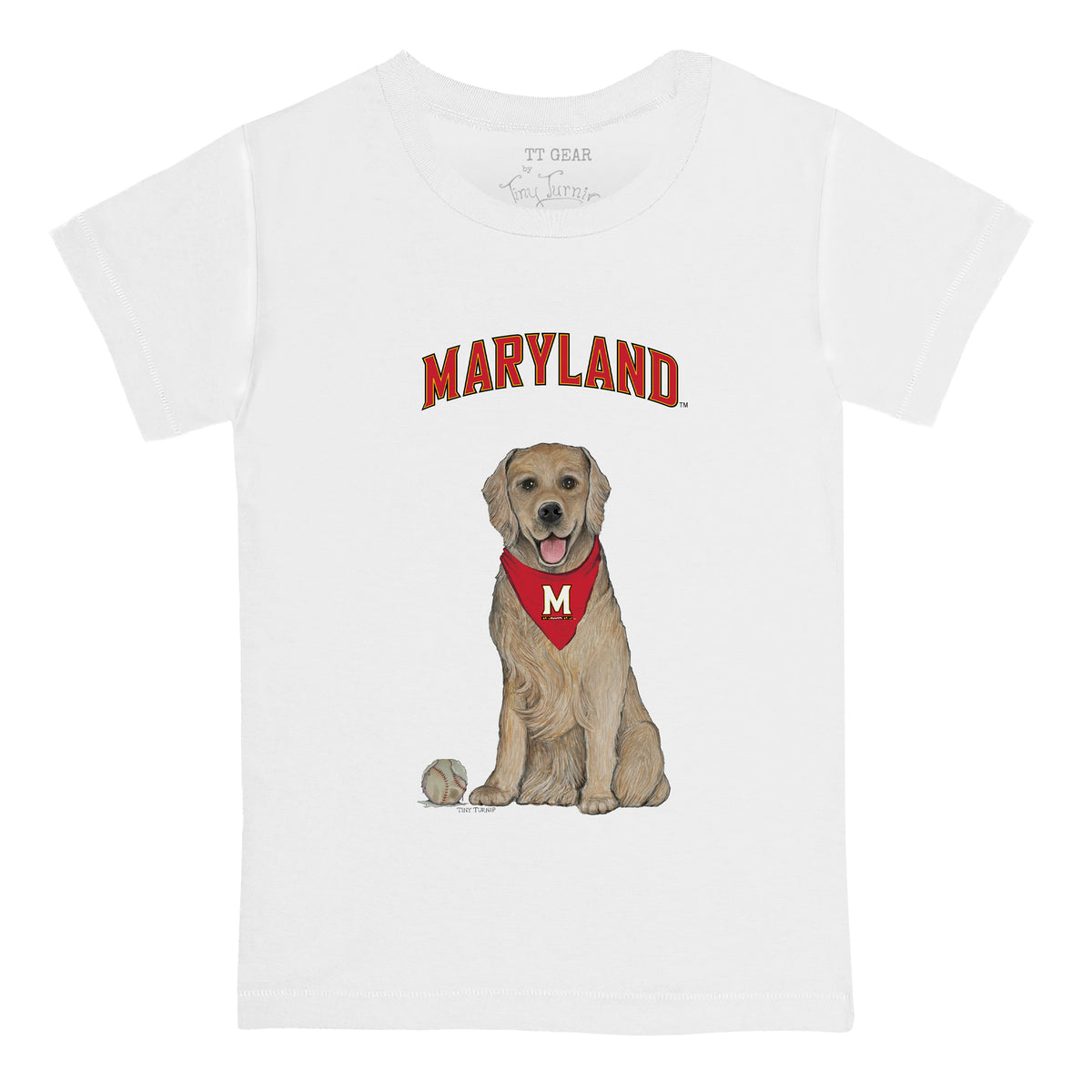 Maryland Terrapins Golden Retriever Kid's Tee Shirt