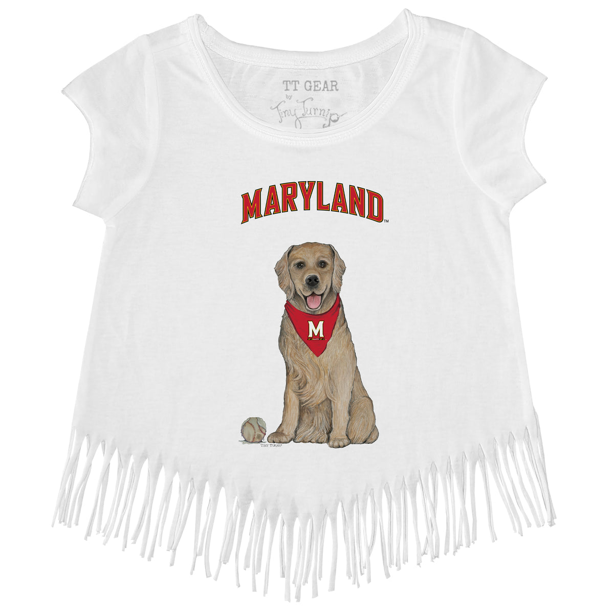 Maryland Terrapins Golden Retriever Fringe Tee
