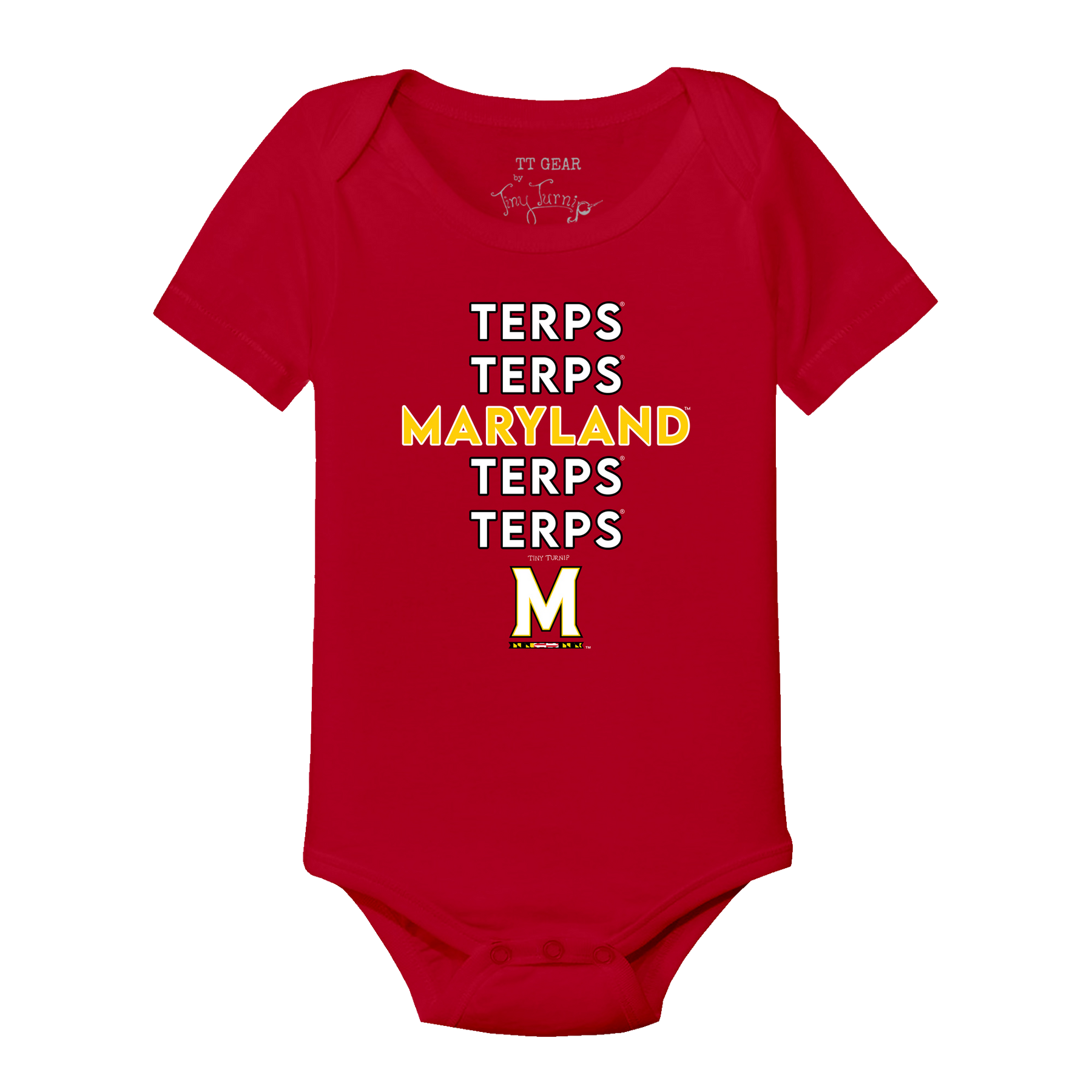 Maryland Terrapins Stacked Short Sleeve Snapper