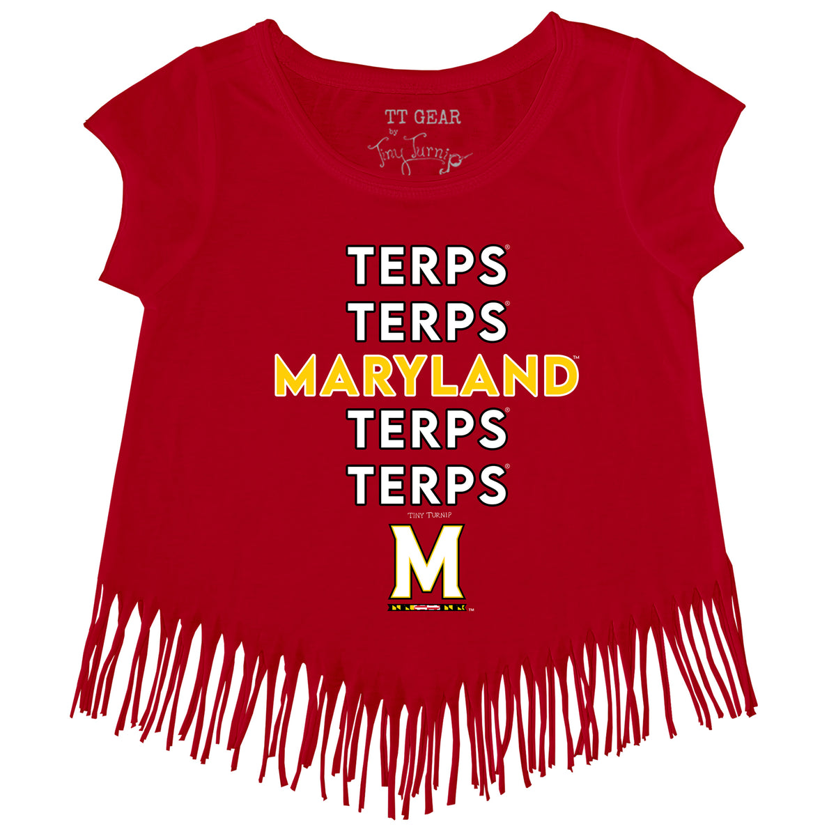 Maryland Terrapins Stacked Fringe Tee