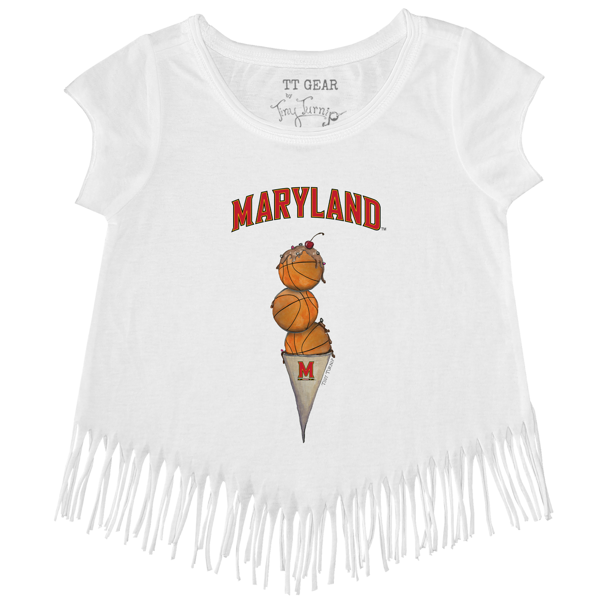 Maryland Terrapins Basketball Triple Scoop Fringe Tee