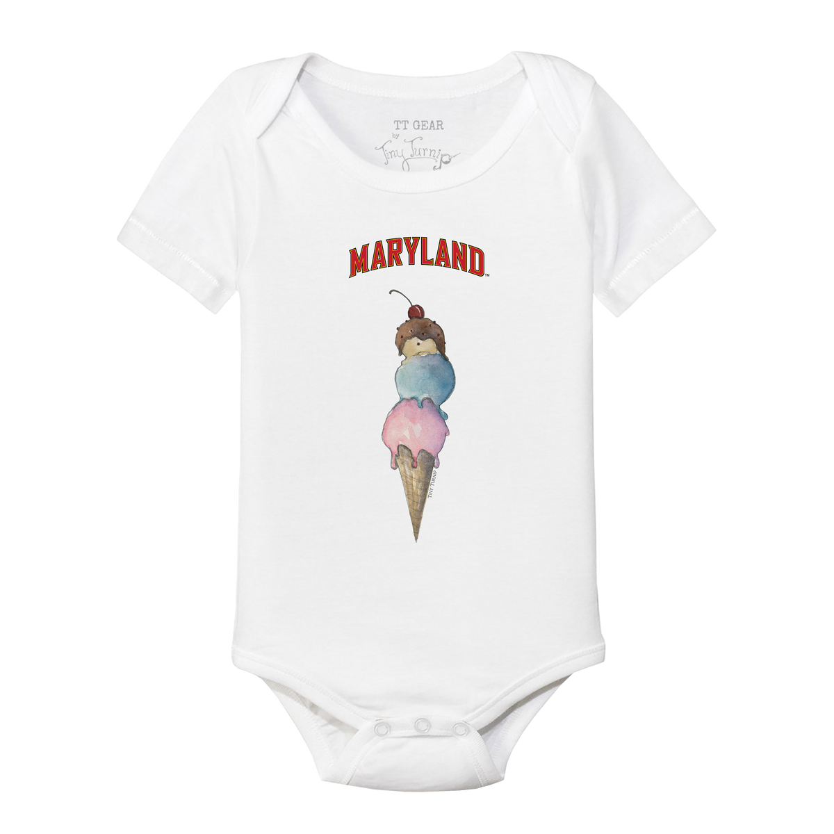 Maryland Terrapins Triple Scoop Short Sleeve Snapper