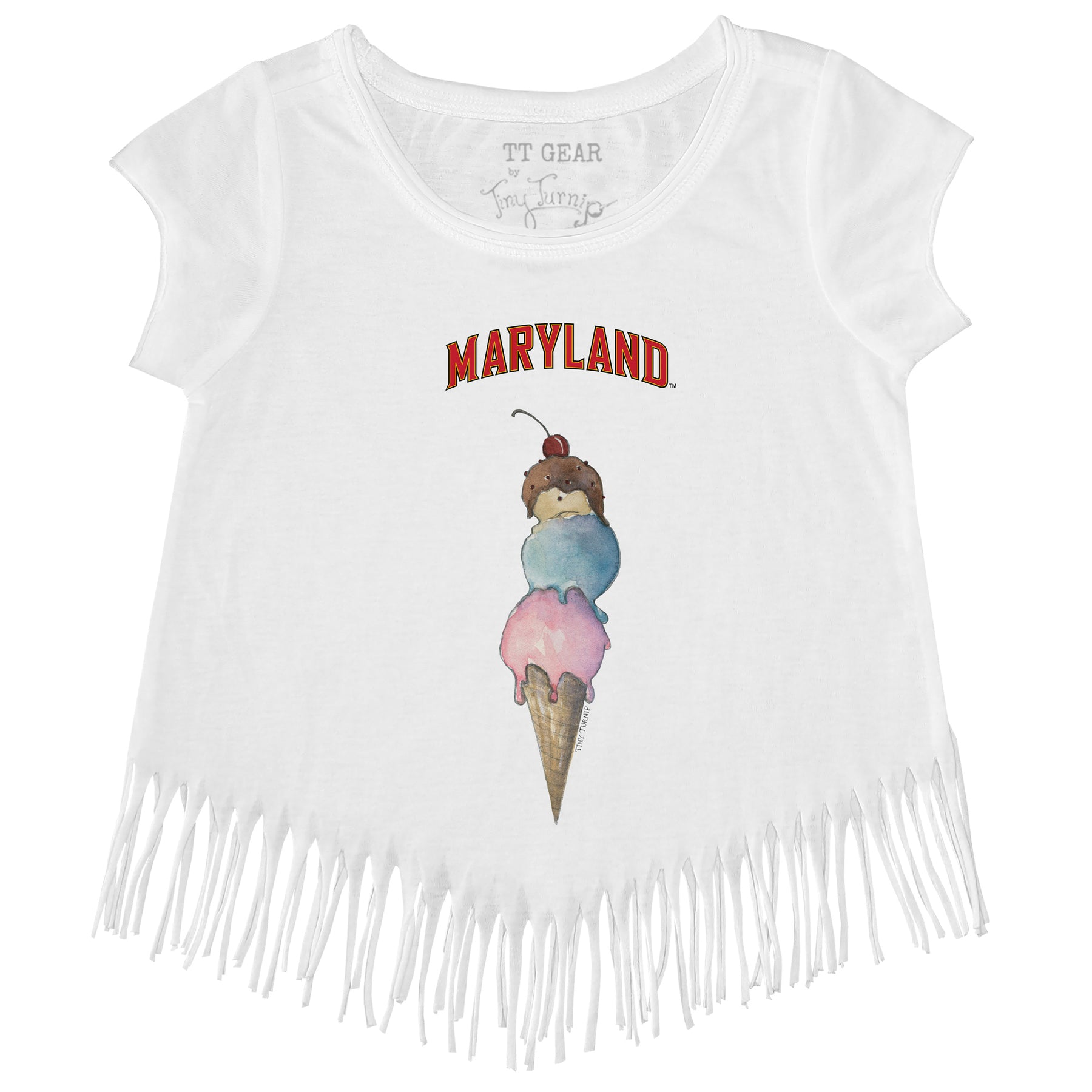 Maryland Terrapins Triple Scoop Fringe Tee