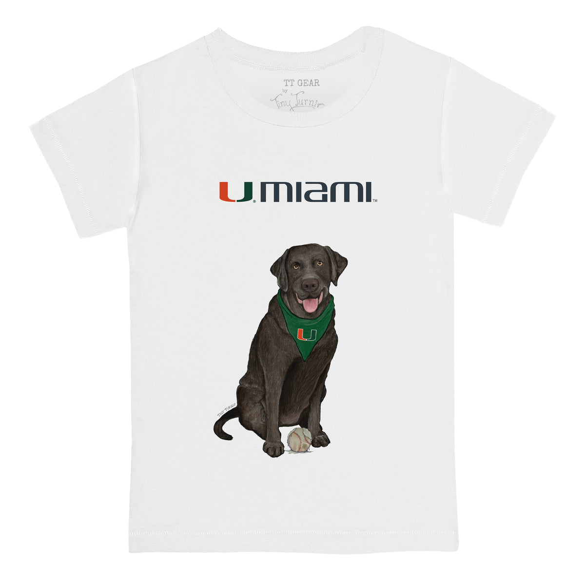 Miami Hurricanes Black Labrador Retriever Tee Shirt