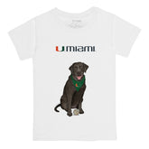 Miami Hurricanes Black Labrador Retriever Tee Shirt