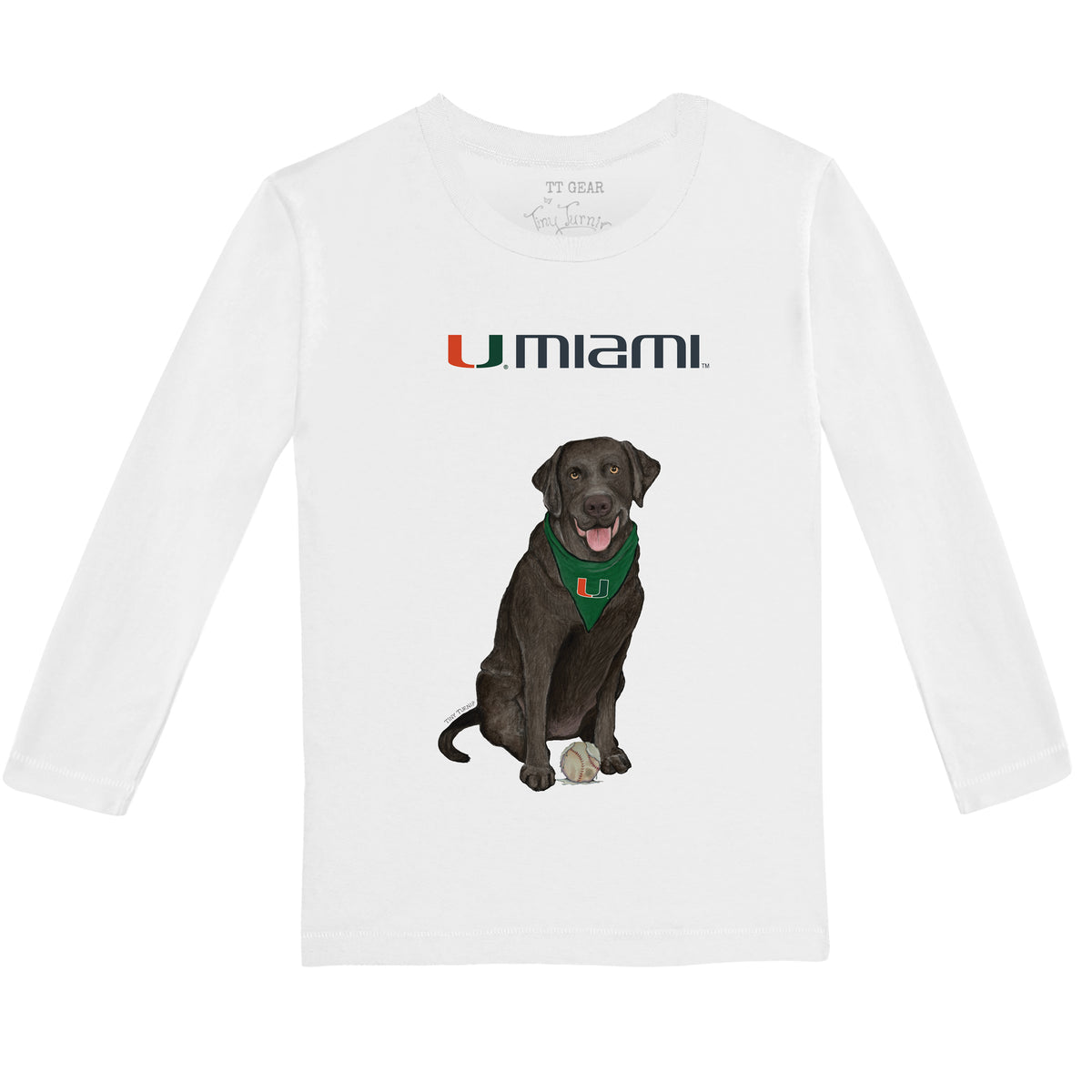 Miami Hurricanes Black Labrador Retriever Long-Sleeve Tee Shirt