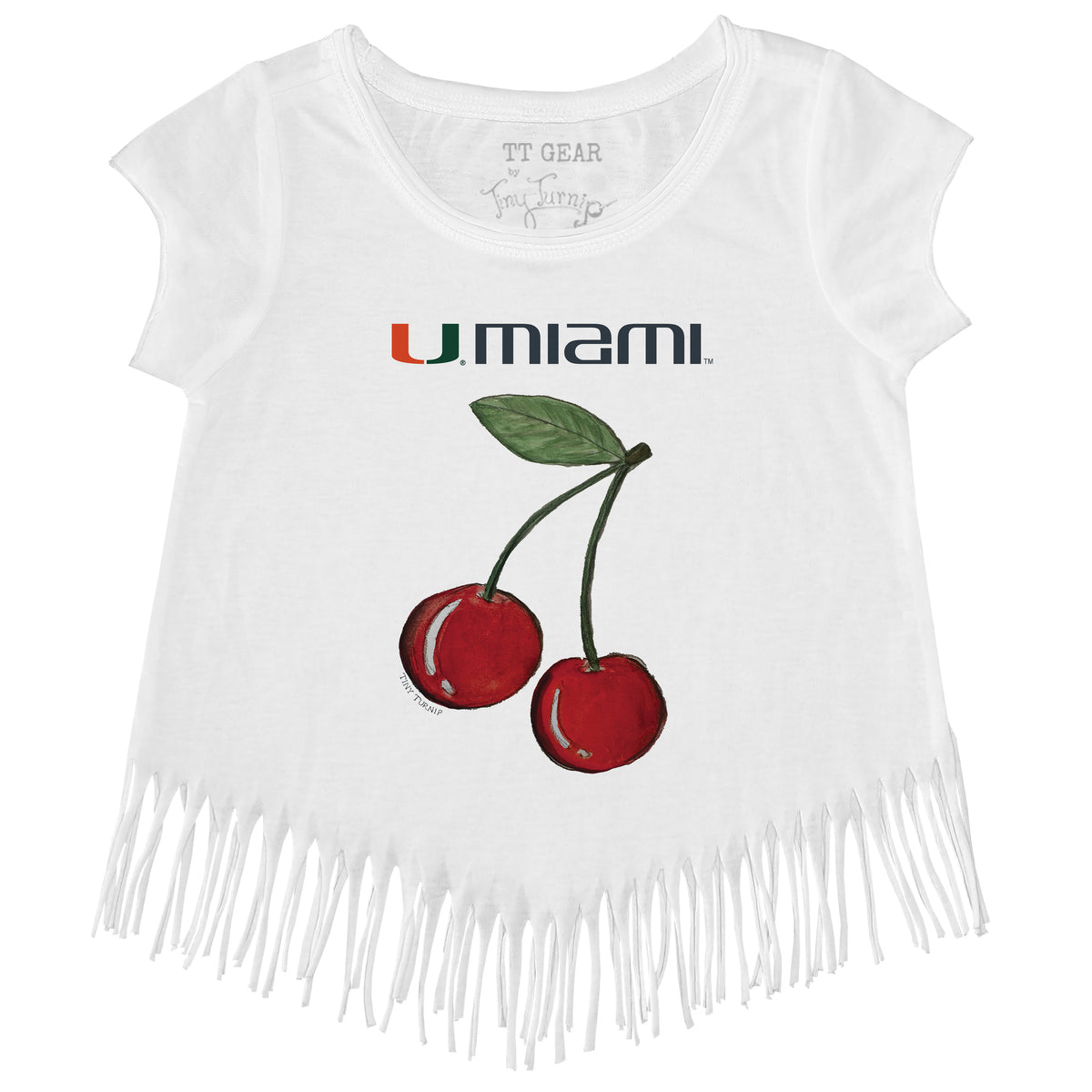 Miami Hurricanes Cherry Fringe Tee