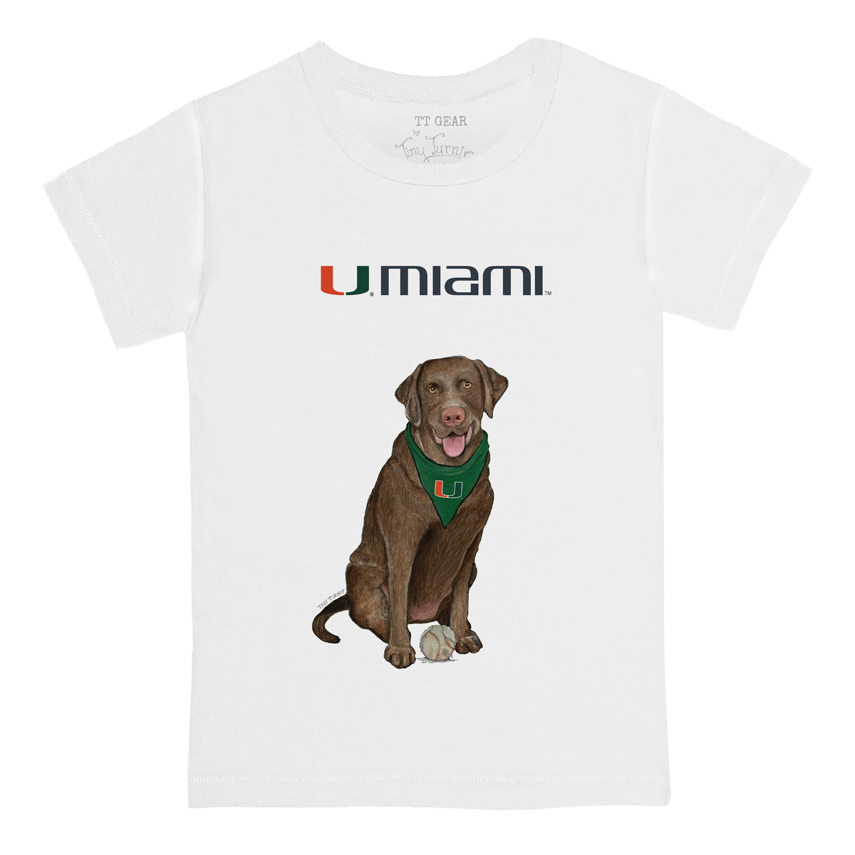 Miami Hurricanes Chocolate Labrador Retriever Tee Shirt