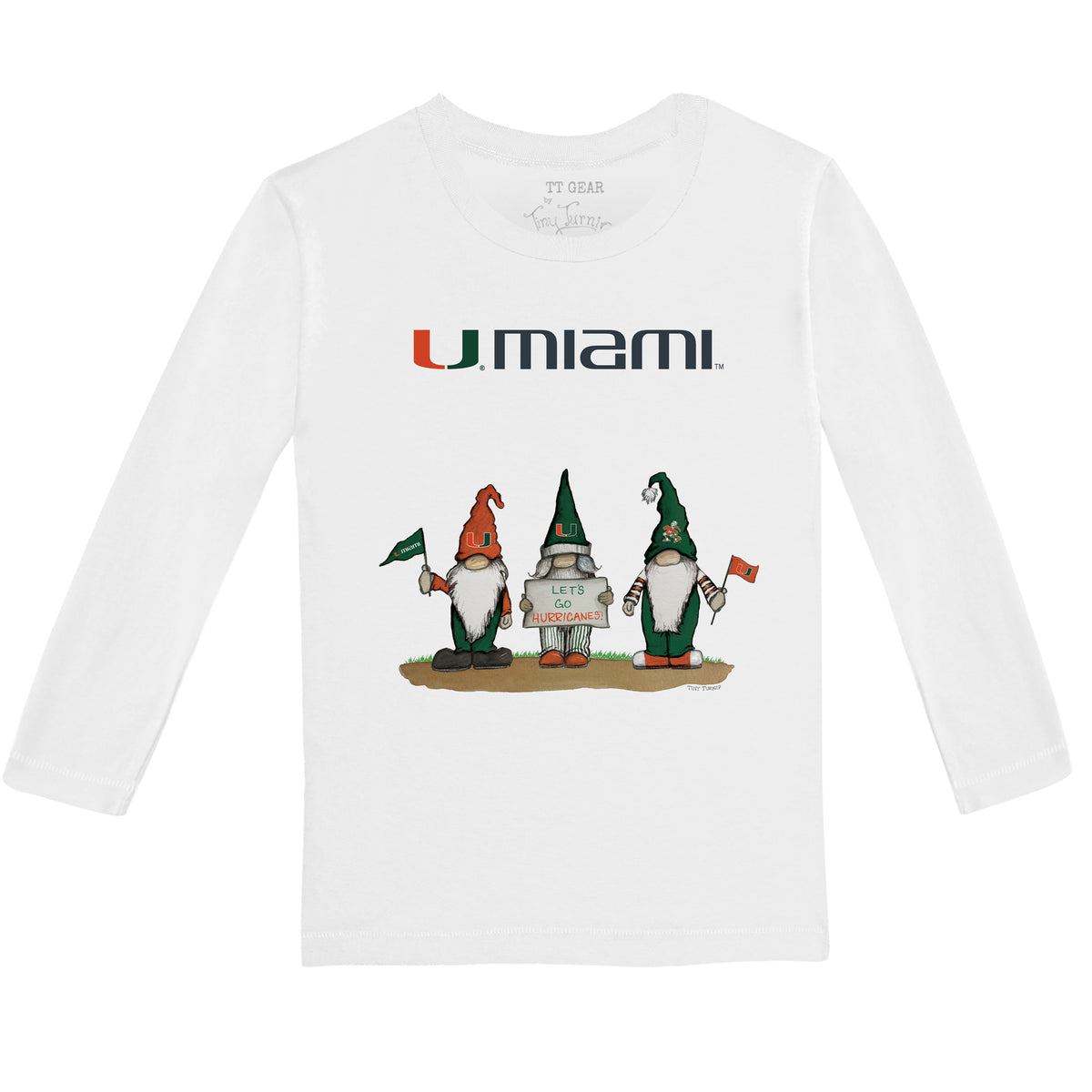 Miami Hurricanes Gnomes Long-Sleeve Tee Shirt