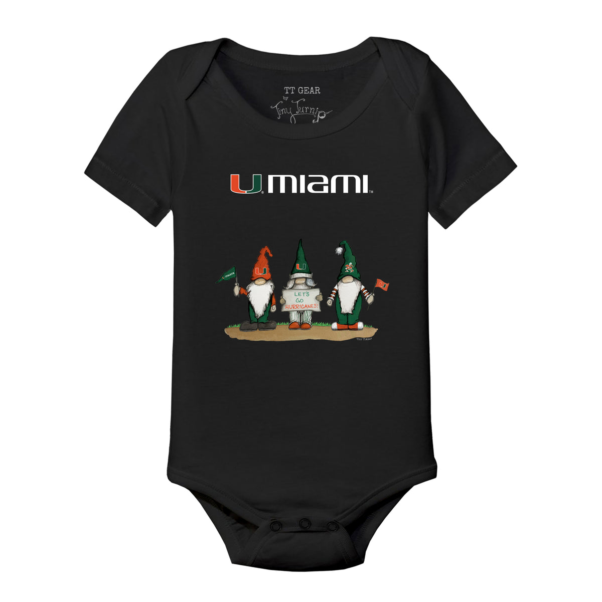 Miami Hurricanes Gnomes Short Sleeve Snapper
