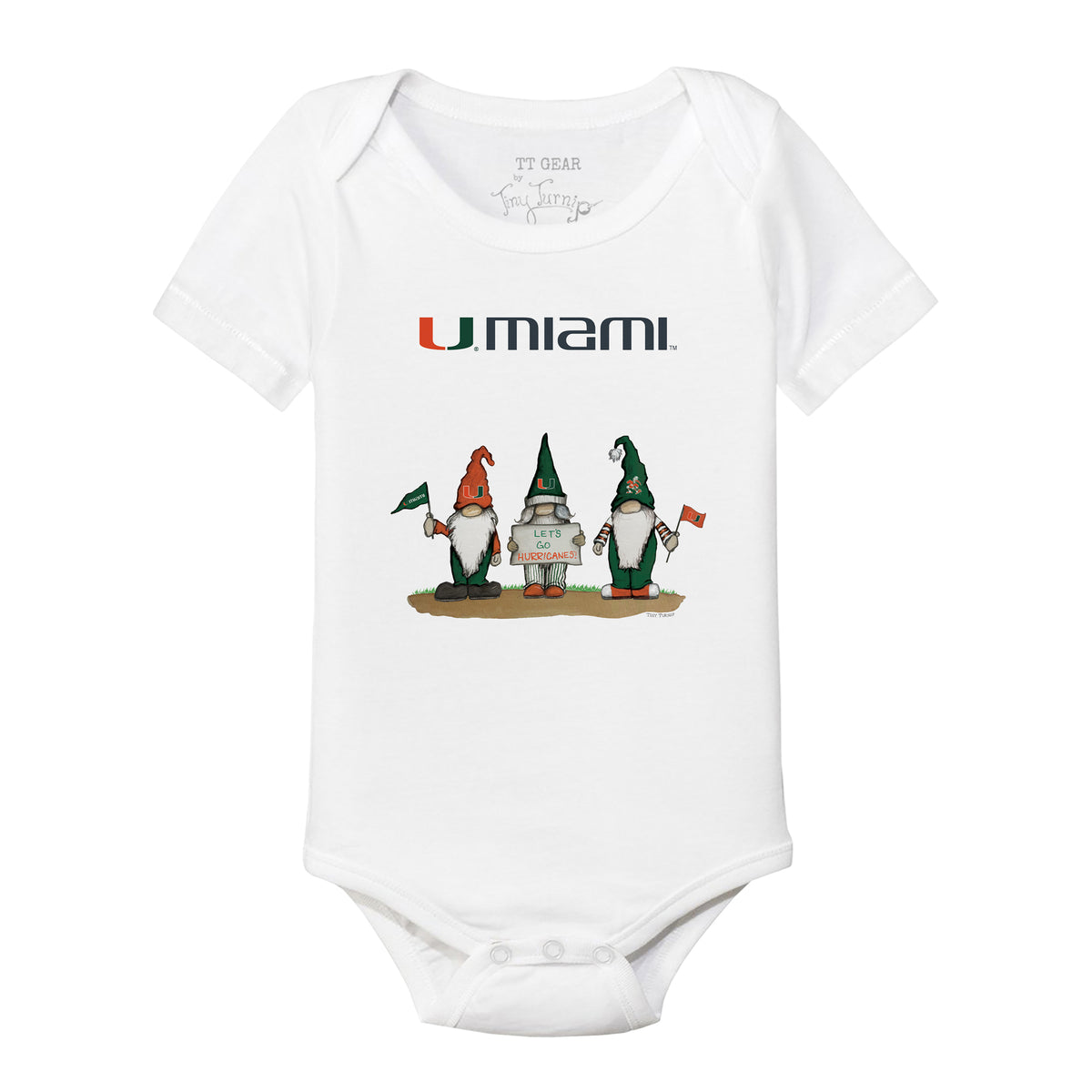 Miami Hurricanes Gnomes Short Sleeve Snapper