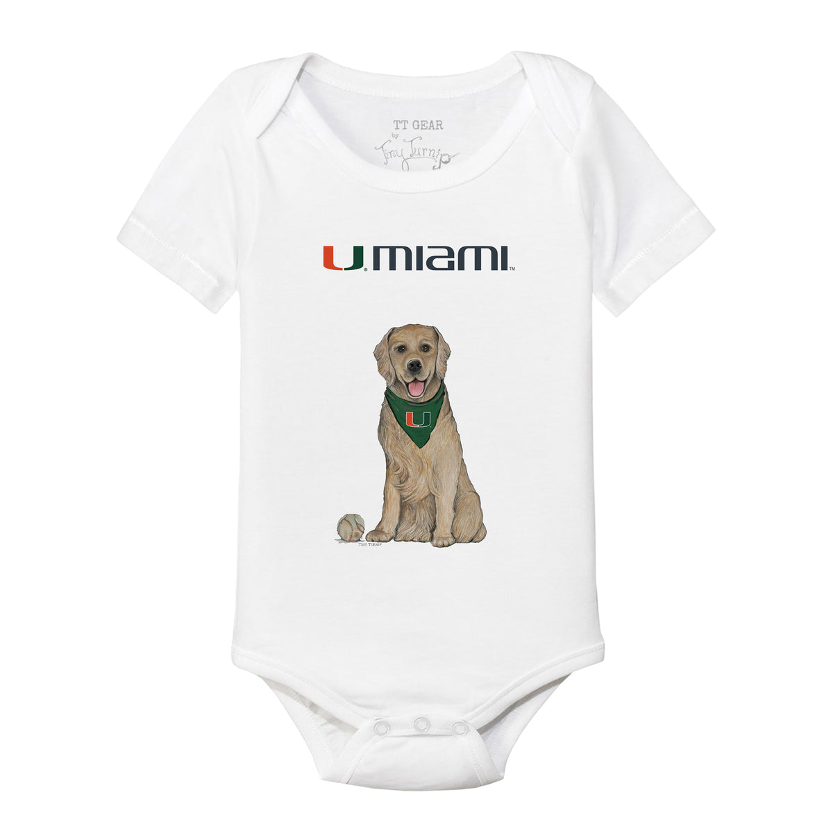 Miami Hurricanes Golden Retriever Short Sleeve Snapper