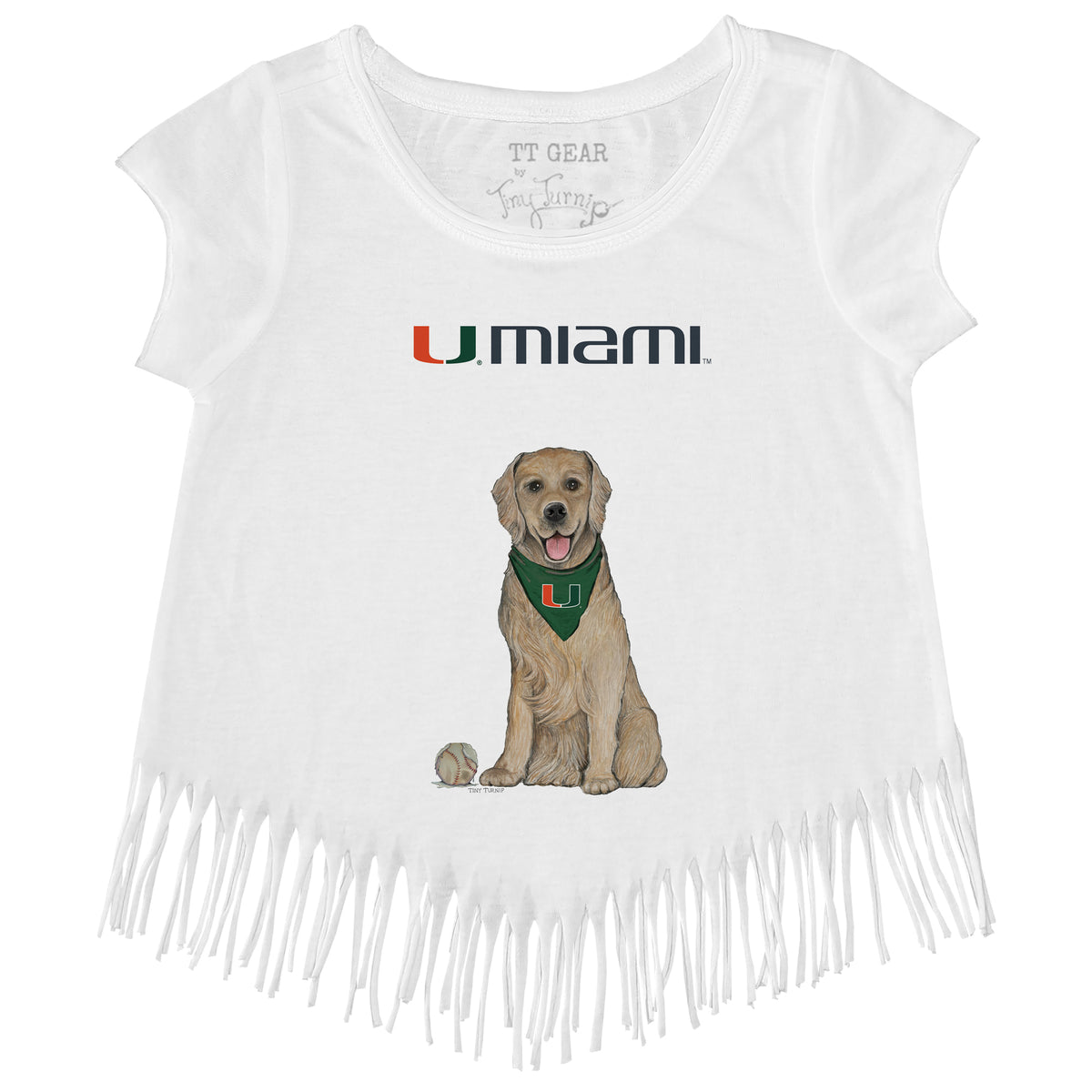 Miami Hurricanes Golden Retriever Fringe Tee