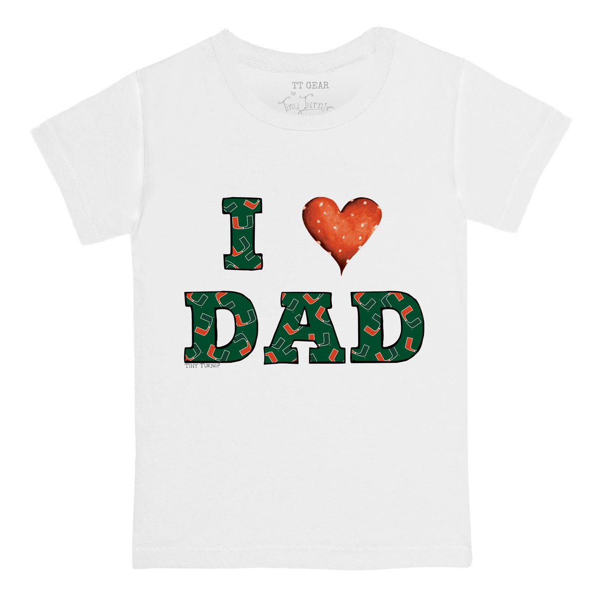 Miami Hurricanes I Love Dad Tee Shirt