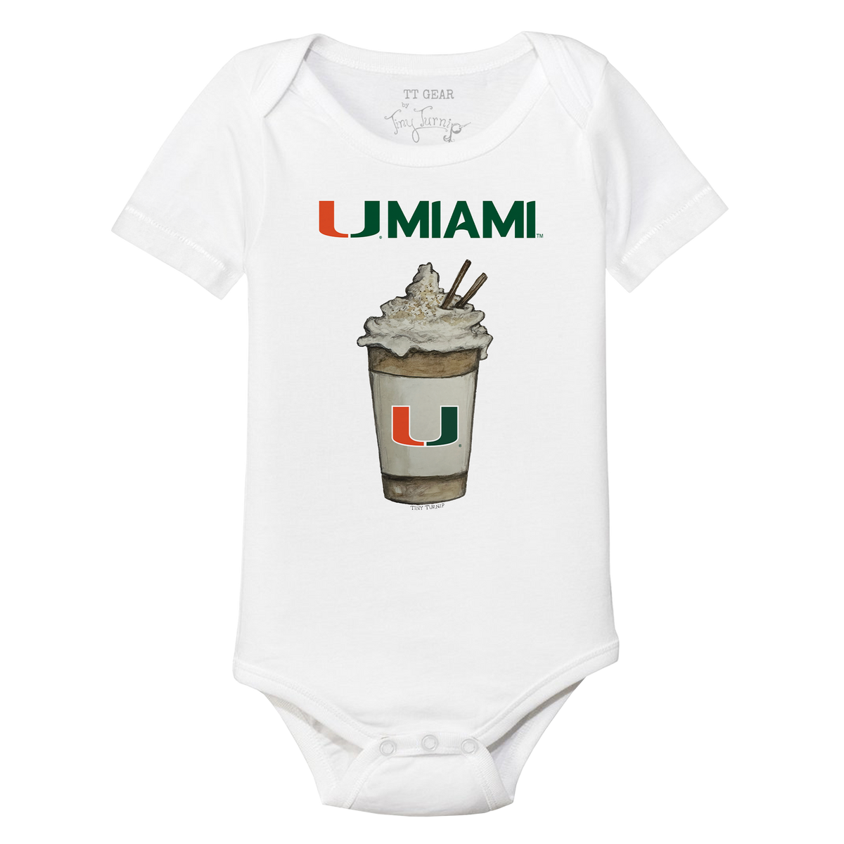 Miami Hurricanes Latte Short Sleeve Snapper