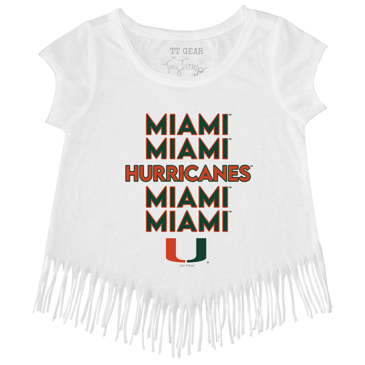Miami Hurricanes Stacked Fringe Tee