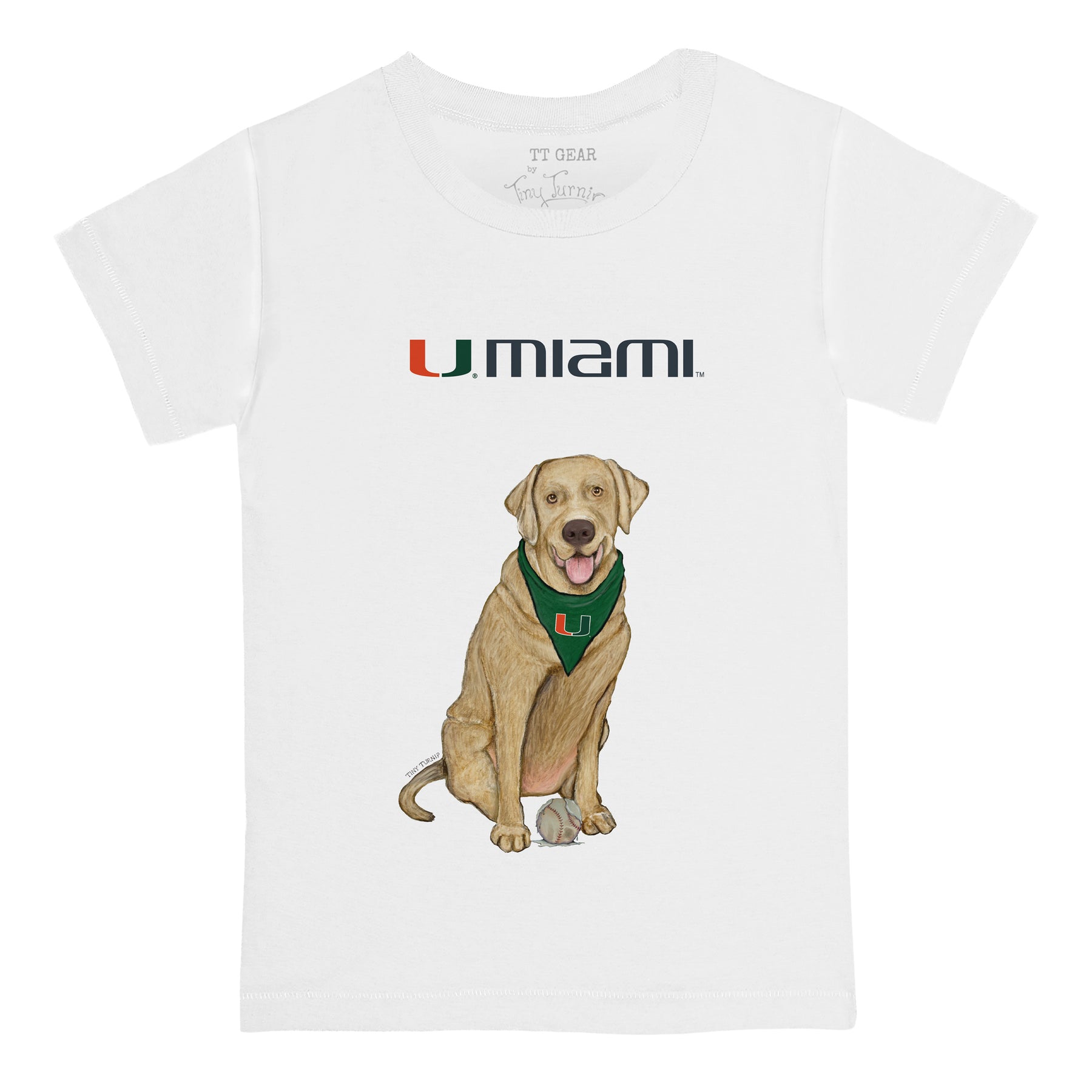 Miami Hurricanes Yellow Labrador Retriever Tee Shirt