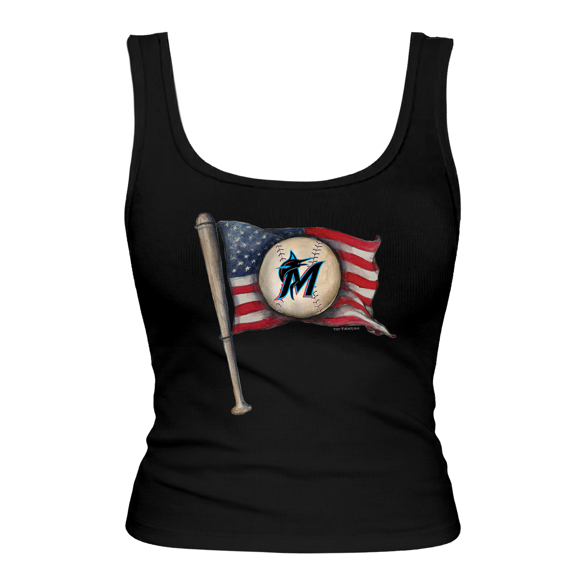 Miami Marlins Baseball Flag Emmy Tank