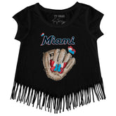 Miami Marlins Butterfly Glove Fringe Tee