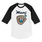 Miami Marlins Butterfly Glove 3/4 Black Sleeve Raglan