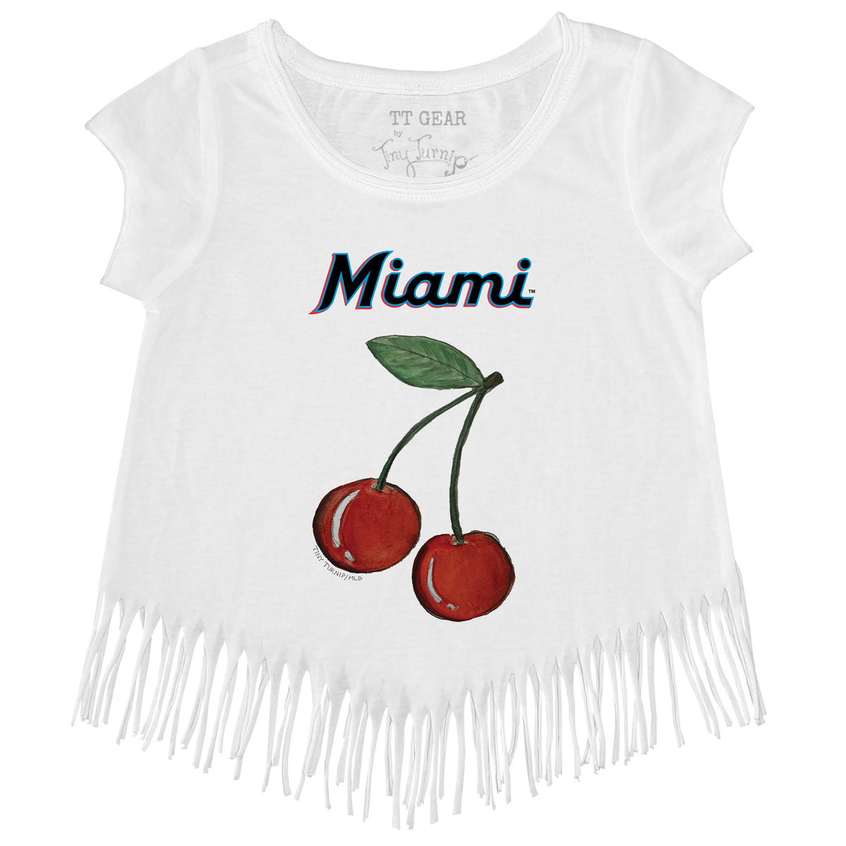 Miami Marlins Cherry Fringe Tee