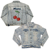 Miami Marlins Cherry Boyfriend Denim Jacket