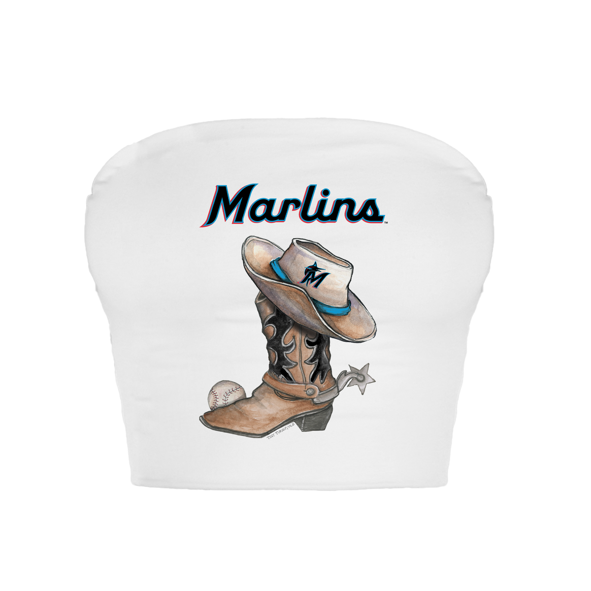 Miami Marlins Cowboy Boot Crop Tube Top