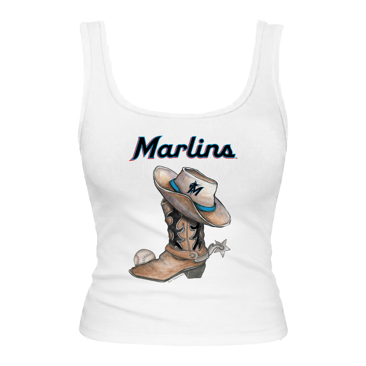 Miami Marlins Cowboy Boot Emmy Tank