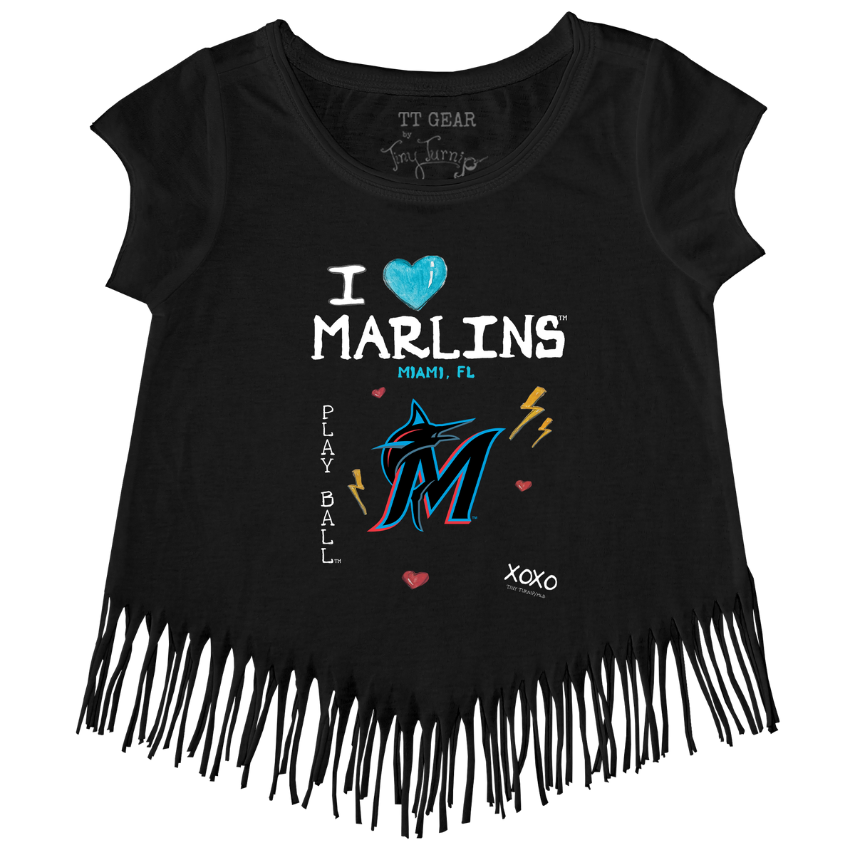 I Heart Marlins Fringe Tee - Tiny Turnip