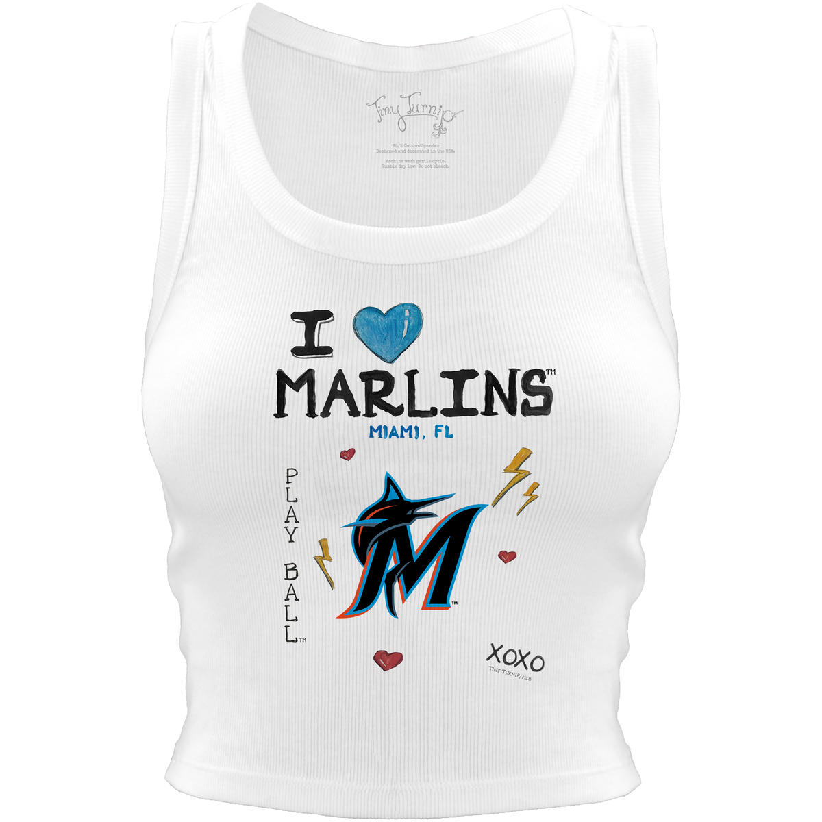 Miami Marlins I Heart Team Crop Tank - Tiny Turnip
