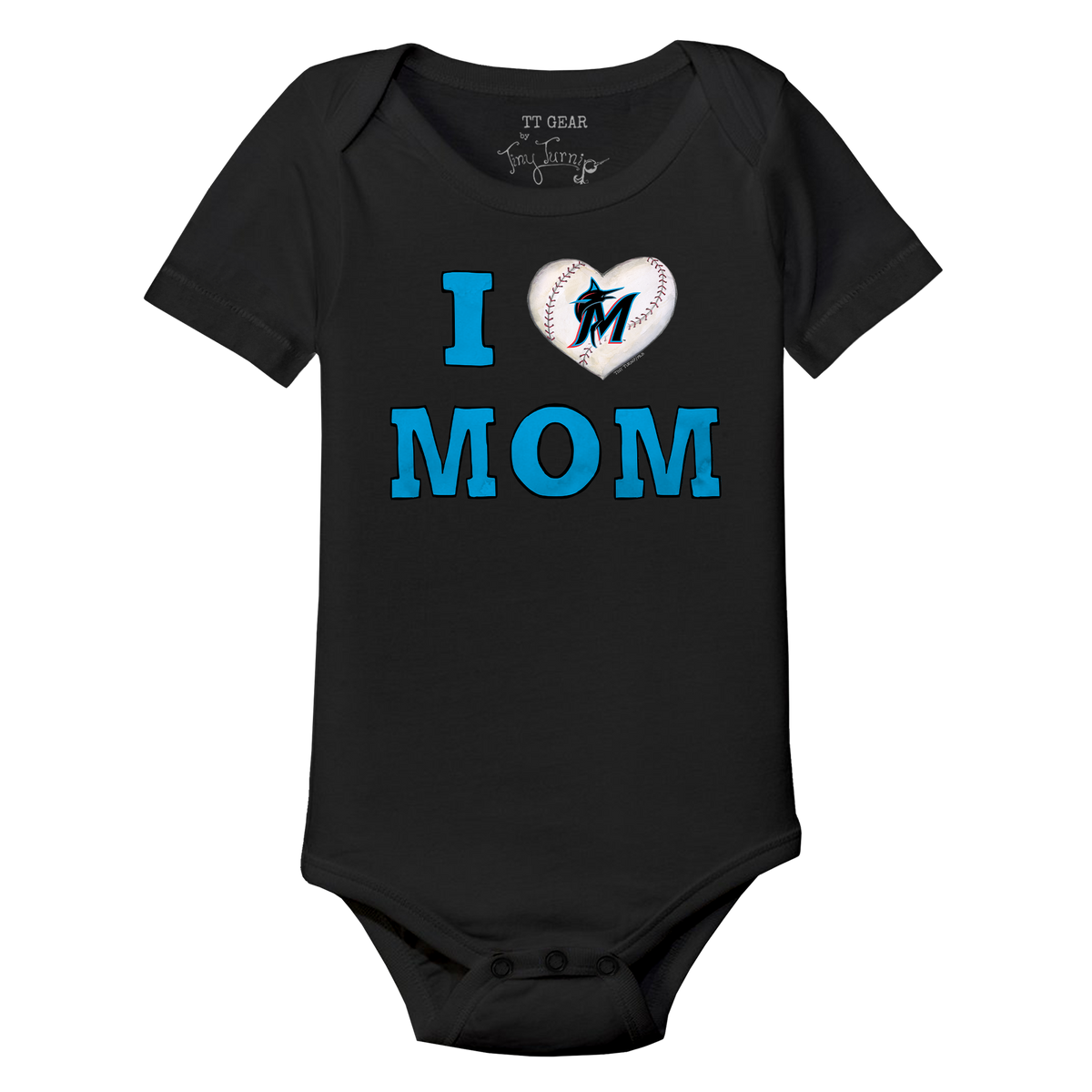 Miami Marlins I Love Mom Short Sleeve Snapper