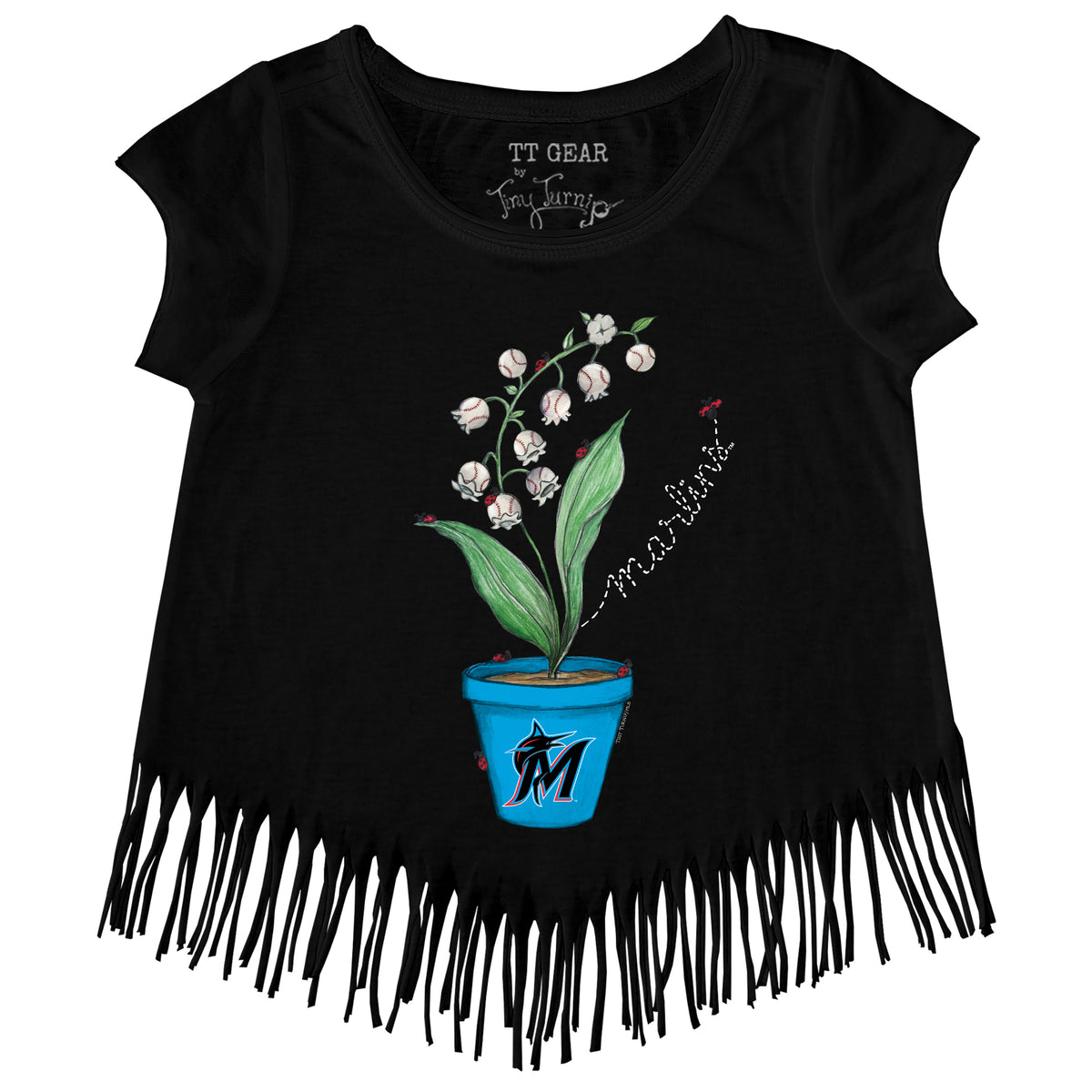 Miami Marlins Ladybug Fringe Tee